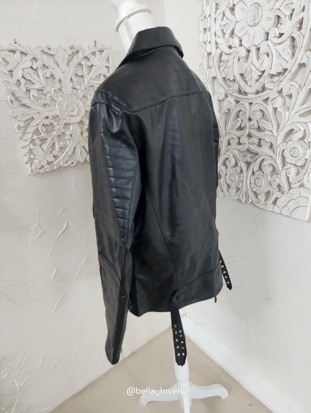 NWT Black Moto Jacket with Skull Studs - Picture 7 of 10